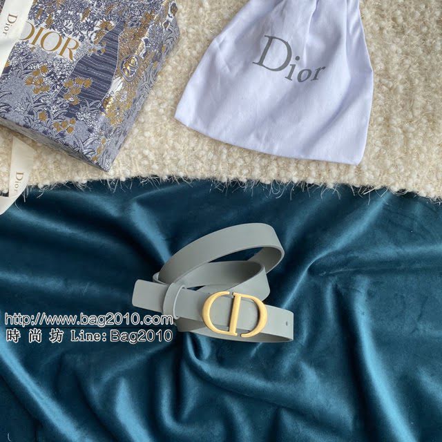 Dior女士腰帶 迪奧CD經典logo復古銅扣小牛皮腰帶  jjp1143